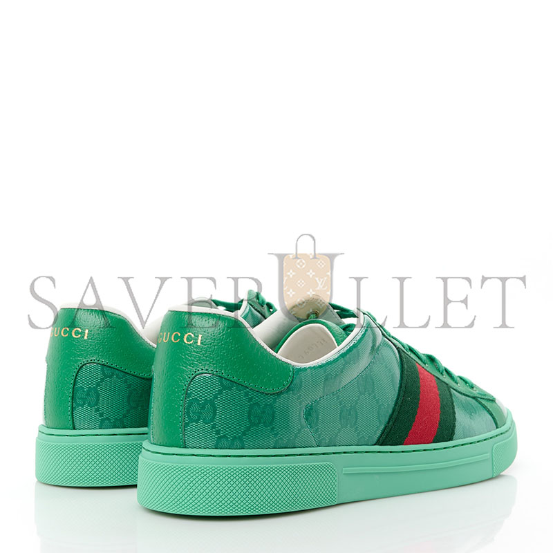 G*u*i ace monogrammed leather-trimmed coated-canvas sneakers 576963